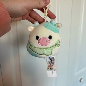 Squishmallow cow keychain